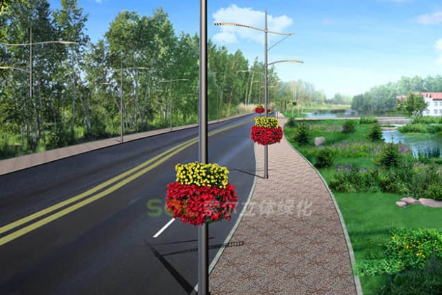 燈桿綠化景觀設(shè)計(jì)效果圖